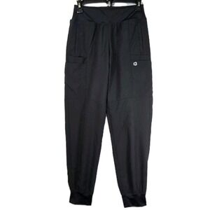 Spread Good Cheer Jogger Pants Black XS Medical Scrub Style Pockets Cuffed